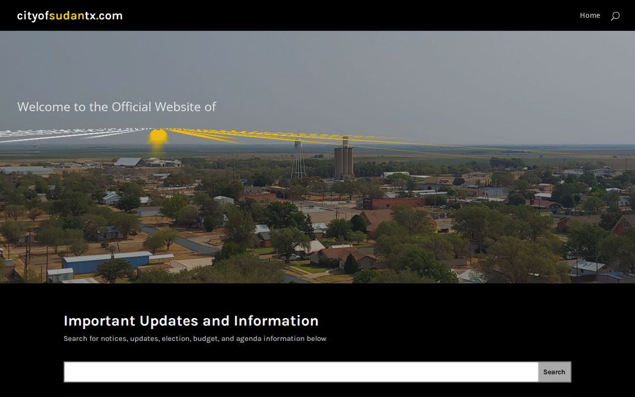 Official City of Sudan website and notices page