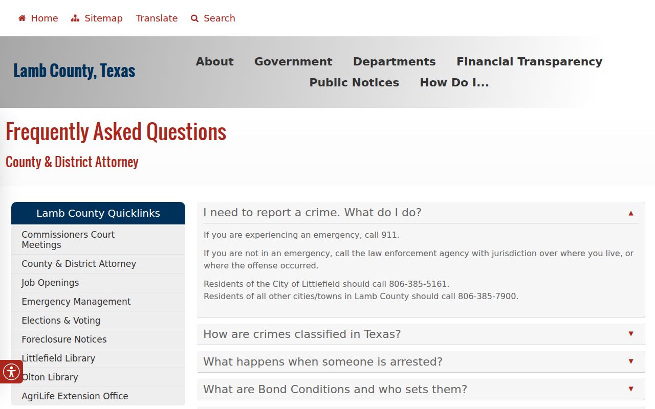 Lamb County attorney FAQ discussing warrant confirmation limits